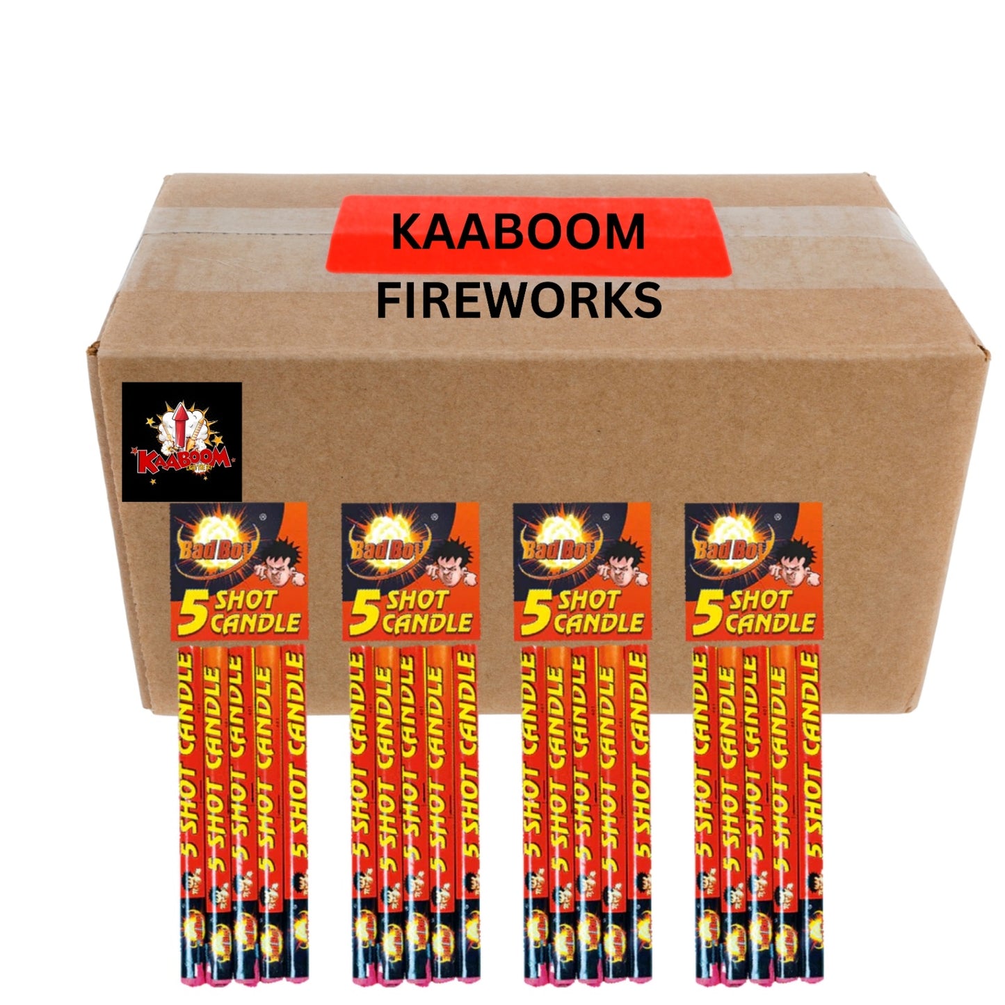 FULL CASE OF BAD BOY 5 SHOT ROMAN CANDLE (36 Packs of 5) - IN STORE ONLY wholesale bad boy 5 shot roman candle