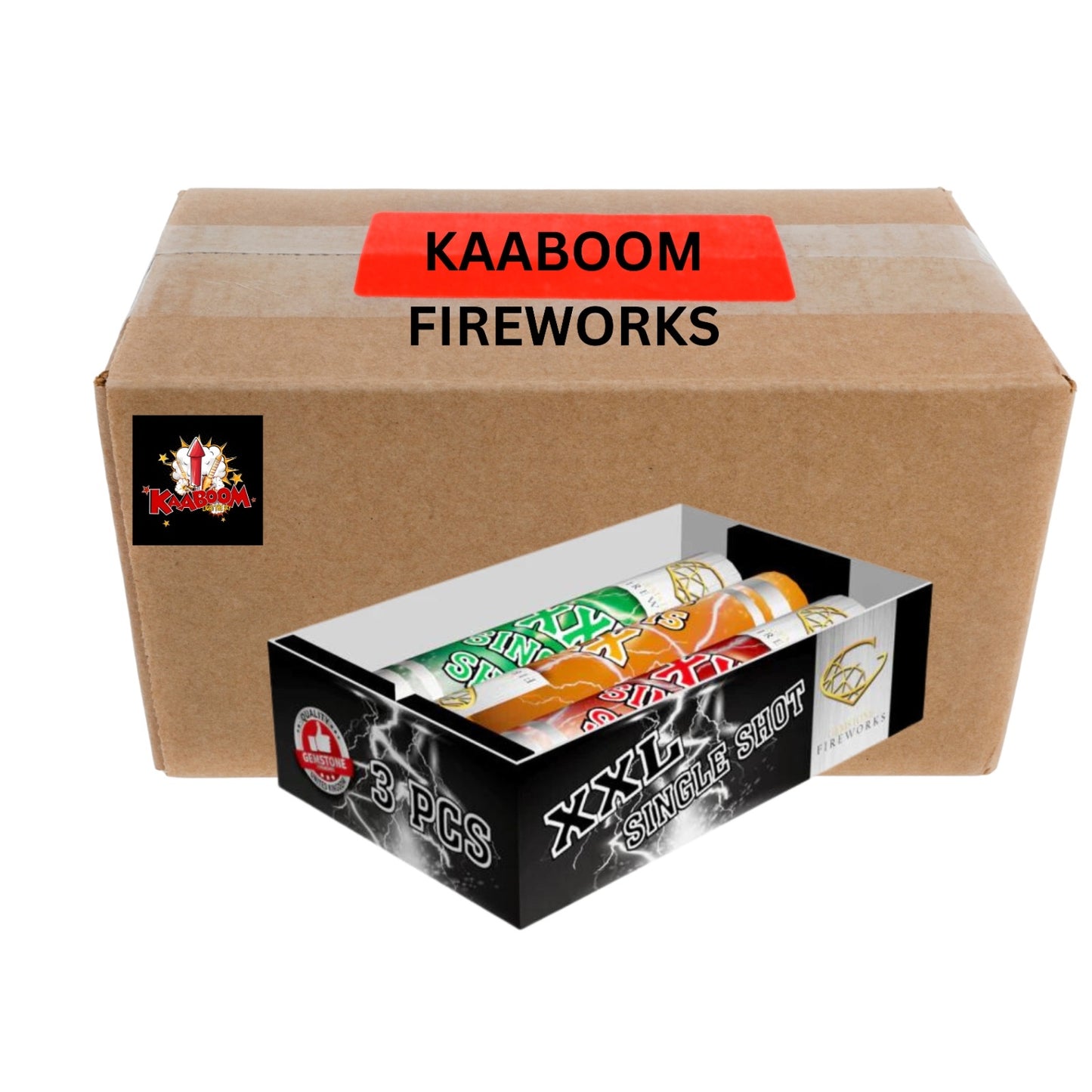 FULL CASE OF XXL SINGLE SHOT ROMAN CANDLES (16 Packs of 3 ) - IN STORE ONLY Wholesale XXL Single Shot Candles