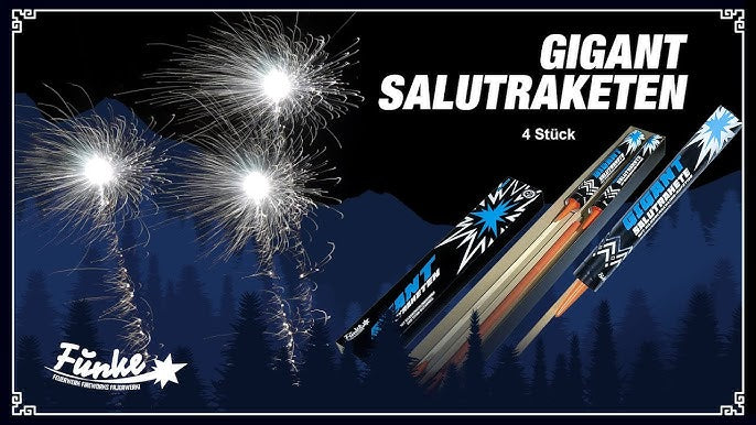 FULL CASE OF FUNKE GIGANT SALUTE ROCKETS (24 Packs of 4) - IN STORE ONLY wholesale funke rockets