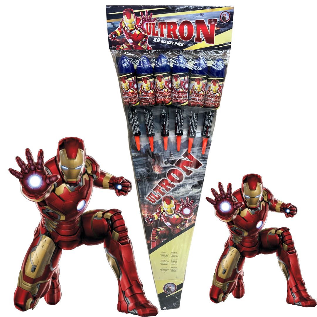 FULL CASE OF ULTRON ROCKETS (8 Packs of 6) - IN STORE ONLY ultron rockets